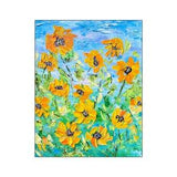 Sunflower Painting Floral Original Art impasto oil painting sunflowers field abstract artwork small 10x8 canvas art flowers by Irina Jouk