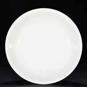 8.6" china antique ming dynasty yongle mark porcelain white peony flower plate