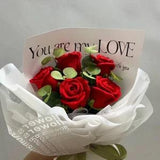 crochet flower,knitted bouquet,fake flower,handmade craft,anniversary gift,home decoration,never die flower,gift for her,romantic bunch,