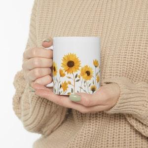 Sunflower Mug, Sunflower Gifts, Sunflower Coffee Mug, Sunflower Cup, Breakfast coffee mug, Sunflower Gifts Women, coffee, tea, ceramic