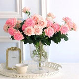 Artificial flower feel moisturizing rose DIY bridal bouquet photo prop home wedding decor fake flower Valentine's Day gift 11pcs