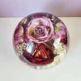 DEPOSIT ONLY. Wedding Flowers Bouquet Preserved in Resin 6"Sphere Globe Shape.Gift. Home Decor. Birthday/Bridal/Memorial Flowers.Keepsake