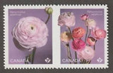 Canada 2023 Ranunculus - MNH se-tenant pair from Booklet (01)