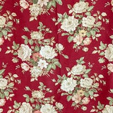 Beautiful 1950s French  rose bouquet printed fabric
