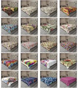Ambesonne Colorful Style Flat Sheet Top Sheet Decorative Bedding 6 Sizes
