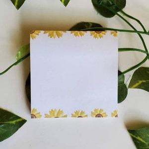 Sunflower Sticky Note Pad | minimalist to do list, flower notes, Planner List, Productivity List, Self Love Notepad, To Do List, List Pad