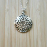 Sterling silver flower of life necklace, flor de la vida pendant, sacred geometry, silver flower necklace, seed of life charm, mandala charm