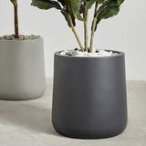 Indoor/Outdoor Large Nordic Minimalist Fiberstone Lightweight Round Planter Pot - 14, 11 inch Matte Finish - Suitable for Ficus Fiddle Fig