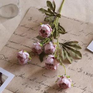 6 Head Peony Artificial Flowers Plants Dried Natural Penoy Flowers Wedding...