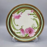 Vintage Tirschenreuth Porcelain Bavaria Pink Carnation Plate 18 Kt Edging