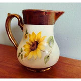 Vintage Wade Copper Lustre Pitcher For Milk & Cream, Sunflower Pattern, Coffee and Tea