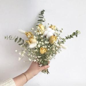 Dried flower bouquet, Yellow rose and gypsophila bouquet, Boho Wedding Bouquet,Floral Wall Art,Weddings, parties, home decor?¡§Without vase??