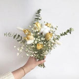 Dried flower bouquet, Yellow rose and gypsophila bouquet, Boho Wedding Bouquet,Floral Wall Art,Weddings, parties, home decor?¡§Without vase??