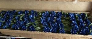 2 dz.  CARNATIONS Silk flower lot 3 picks per stem 72 heads & buds ROYAL BLUE
