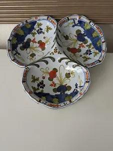 AMM Faenza Garofano Blue Carnation divided relish dish