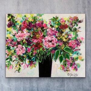 Still life painting 16x20??, Flower in vase, Impresionist flower Artwork, original Acrylic painting Ha Tran Willes