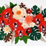 Red Orchids, 15 flowers, DIY Felt Flowers, Handmade Felt Flowers, Felt kit, Set for creativity, Roll Your Own