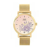 Toff London TLWS-17579 Ladies Purple Water Lilies Flower Watch