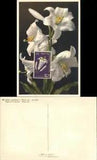 Flowers White Lily Maximum Card Chrome Postcard foreign stamp stamp Vintage