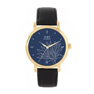 Toff London TLWS-17650 Ladies Grey Water Lilies Flower Watch