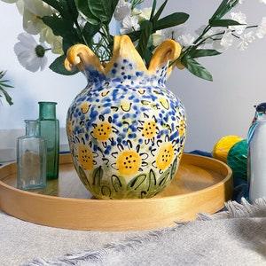 Sunflower vase - Karen Franzen artisan pottery