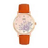 Toff London TLWS-52234 Ladies Purple Water Lilies Flower Watch
