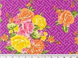 Lily & Loom Floral Bouquet Grapeade Cotton Fabric 3 Yard Package