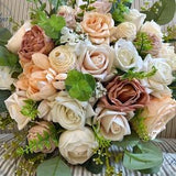Wedding Bouquet Champagne Flower Bouquet Artificial Bridal Bouquet Neutral Bridesmaid Bouquet Wedding Flower Earth Tone Wedding Flowers