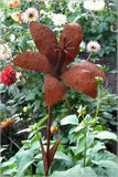 Iron Cut Metal Lily Flower Plant Stake Garden Lawn Yard Outdoor Landscape Decor