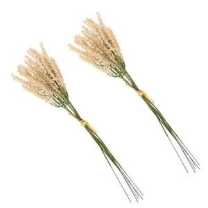 2 Pcs Simulated Ears of Wheat Fall Floral Picks Dry Reed Wedding Decoration