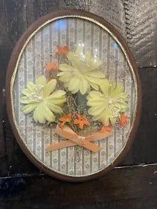 Vintage Cottage Core Framed Flower Wall Art Boho