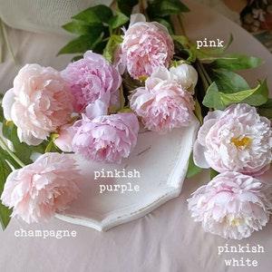Artificial Peony Flower Stalks, Vintage Floral Peony Decor, Artificial Flowers, Faux Flowers, Wedding Flowers