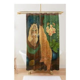 Orange tabby cat looking into mirror shower curtain. Cat Decor, Cat bathroom decor. Whimsical  Shower Curtain.