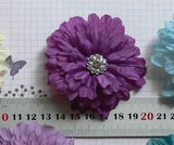 PEONY Flower 7cm PURPLE Fabric Ladies Hair Clip & Pin Dress Ready to Wear - HC1