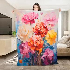 NEW LISTINGCarnations Flower Ultra-Soft Micro Fleece Blanket for Home Decor