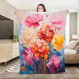 NEW LISTINGCarnations Flower Ultra-Soft Micro Fleece Blanket for Home Decor