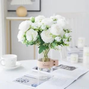 Artificial Flowers Silk Peony Rose Home Decor Wedding Vases Bride Bouquet Craft