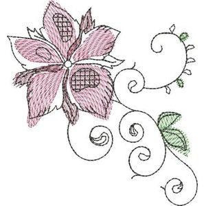 Floral Watercolor - Machine Embroidery Design, Flower Embroidery Pattern, Orchid Embroidery Design