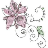 Floral Watercolor - Machine Embroidery Design, Flower Embroidery Pattern, Orchid Embroidery Design