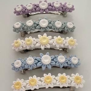 Barrettes, Daisy, Sunflower, polymer Clay , Handmade jewelry, Statement accessories , Modern, stylish, unique, Gift for her, kids