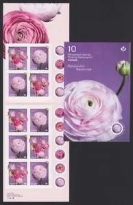 RANUNCULUS - PERSIAN BUTTERCUP = One Booklet of 10 stamps Canada 2023 MNH