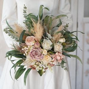 Bridal bouquet pampas gras, boho wedding bouquet, bridesmaid bouquets pampas bouquets