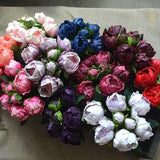 Peony Bouquets Blush Burgundy Real Touch Peonies Navy Purple Coral PU Peonies DIY Wedding Flowers