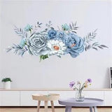 New ListingBlue-Gray Peony Flowers Wall Stickers,  Floral Art Plants Wall Decals