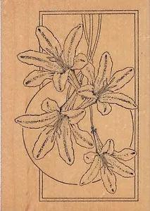 desert lily tailored artwork Wood Mounted Rubber Stamp 3 1/2 x 5"  New