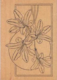 desert lily tailored artwork Wood Mounted Rubber Stamp 3 1/2 x 5"  New