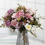 1 Pc Peony Party Decoration Vintage Silk Artificial Flowers Small Rose Wedding F