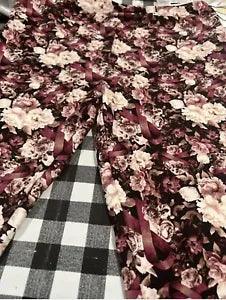 Lularoe TC Leggings Black Floral Carnations Roses Breast Cancer Awareness NWT