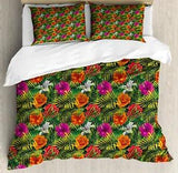 Flowers Theme Duvet Cover Set Twin Queen King Sizes with Pillow Shams