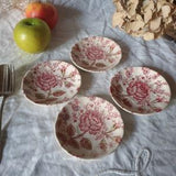 SET of 4 Vintage rose Staffordshire very small plates, floral rose pattern by Johnson Bros c1970-1980 all over pattern